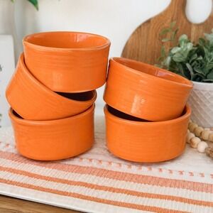 Fiestaware Tangerine Cereal Bowls Set of 5 Retired Homer Laughlin USA 2003